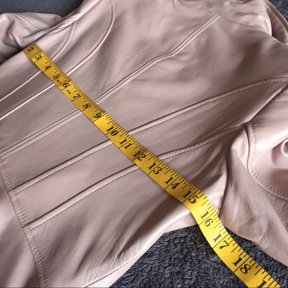 NEW Blush Pink Leather Jacket GILI - Picture 13 of 16